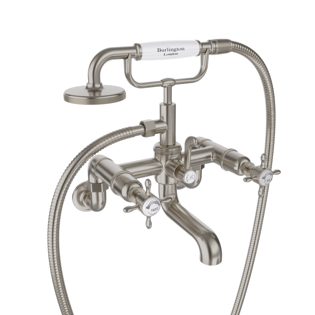 Cut out image of Burlington Guild Wall Mounted Nickel Bath Shower Mixer